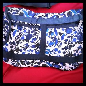 LeSportsac Blue Floral Crossbody Handbag Purse